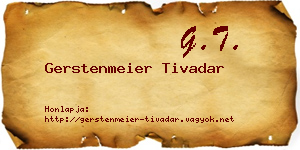 Gerstenmeier Tivadar névjegykártya